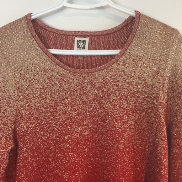 Anne Klein Red Sweater Large - Picture 2 of 6